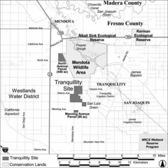 Map showing the location and configuration of the Tranquillity HRS site